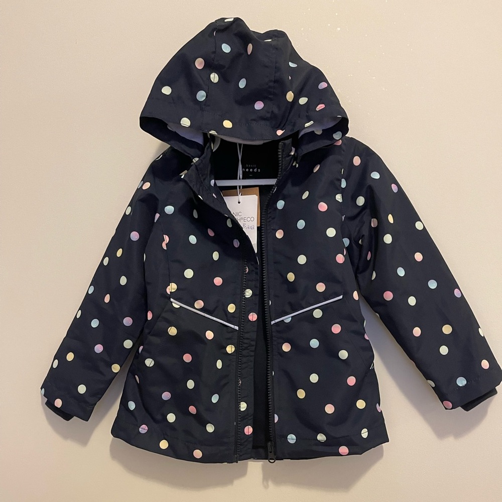 NWT- NAME IT (Basic needs) fall/spring (Rain) coat water proof size 2/3Y